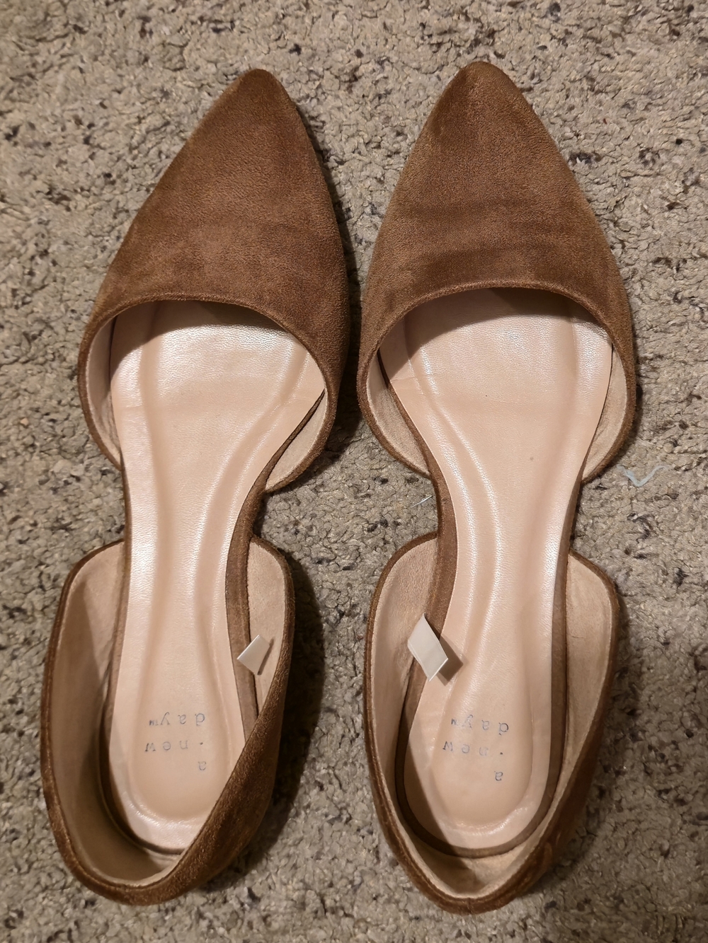 a new day Brown Pointed D'Orsay Flats